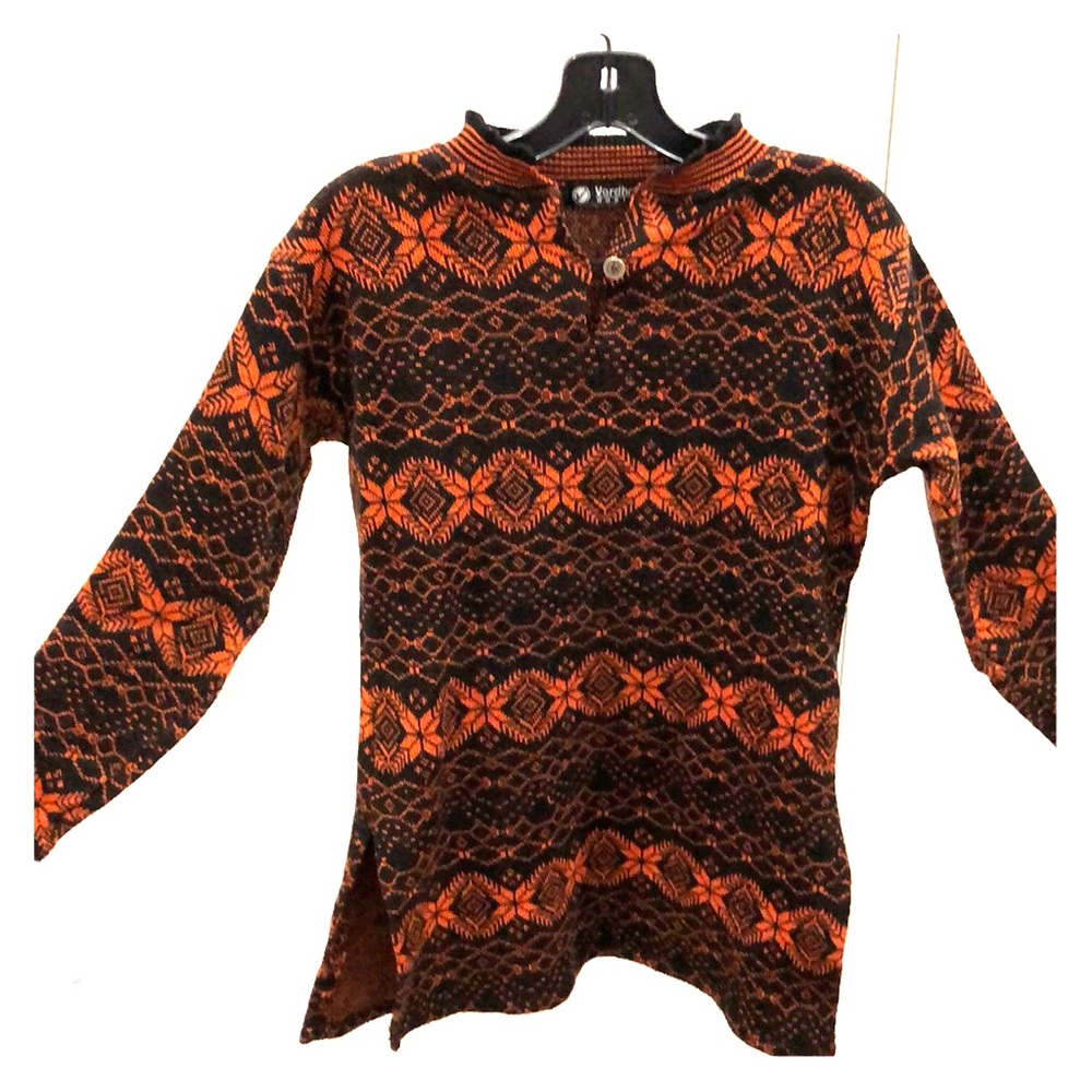 Orange & Black warm nit ethnic tunic